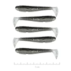   Nevis Vantage Swinger 7cm 2,96gr 5buc/pachet Momeală din plastic cu sclipici Negru-Argintiu