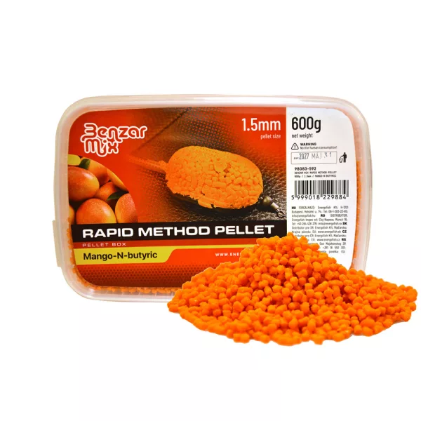 Benzár Mix Rapid Method Pellet 1,5mm Mango-Acid Butiric Pellet Box 600gr