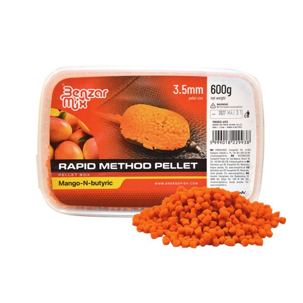 Benzár Mix Rapid Method Pellet 3,5mm Mango-Acid Butiric Cutie de Pelete 600gr