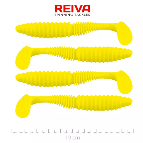 Reiva Zander Power Shad 10cm 7,05gr 4 buc/set (Galben Lămâie) Naluci din plastic