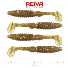   Reiva Zander Power Shad 10cm 7,05gr 4 buc/set (Maro Sclipici) Naluci din plastic