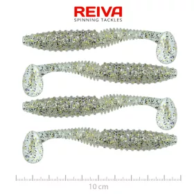   Reiva Zander Power Shad 10cm 7,05gr 4 buc/set (Argintiu Sclipici) Naluci din plastic