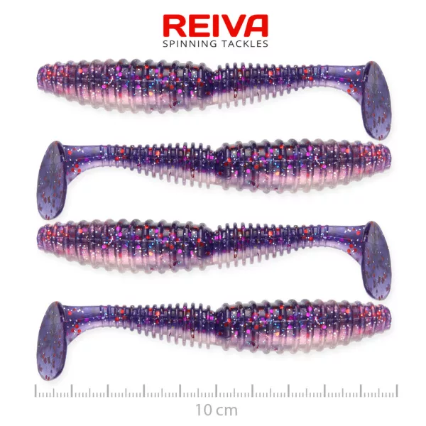 Reiva Zander Power Shad Purple Pearl 10cm Naluci Plastic 4buc