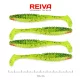 Reiva Zander Power Shad 10cm 7,05gr 4 buc/set (Verde-Portocaliu Sclipici) Naluci din plastic