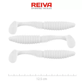   Reiva Zander Power Shad Classic White 12,5cm Plastic Momeală 3buc