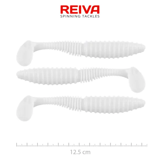 Reiva Zander Power Shad Classic White 12,5cm Plastic Momeală 3buc