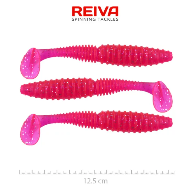 Reiva Șalău Power Shad Japanese Red 12,5cm Nălucă Plastic 3 buc