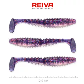   Reiva Zander Power Shad Perlă Violetă 12,5cm Momeală Plastic 3 buc
