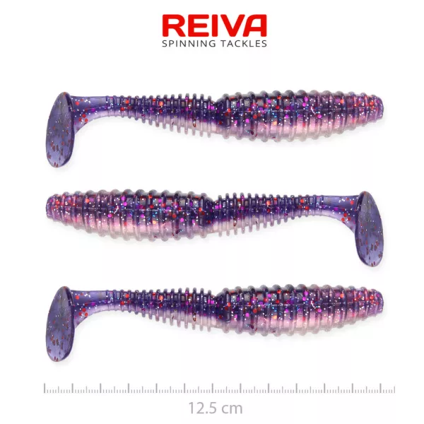 Reiva Zander Power Shad Perlă Violetă 12,5cm Momeală Plastic 3 buc