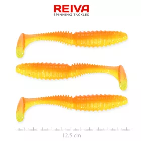   Reiva Zander Power Shad Portocaliu Lucios 12,5cm Momeală din plastic 3 buc