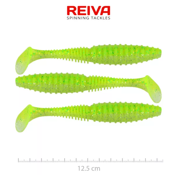 Reiva Șalău Power Shad Flash Chartreuse 12,5cm Nălucă Plastic 3 buc