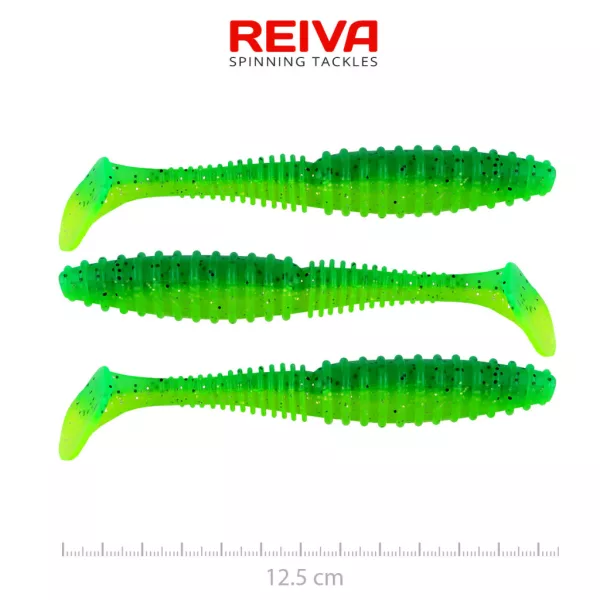 Reiva Zander Power Shad Poison Green 12,5cm Naluci Plastic 3buc