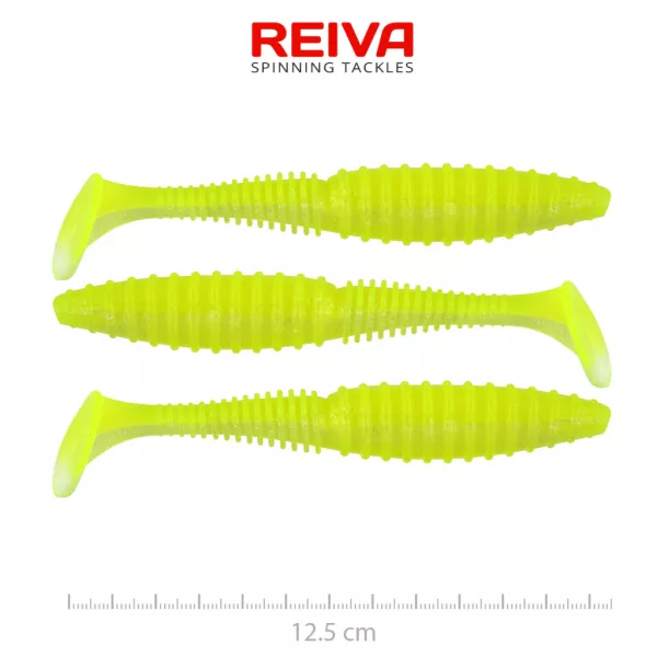 Reiva Zander Power Shad Flash Lemonade 12,5cm Naluci Plastic 3buc