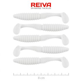   Reiva Zander Power Shad 8cm 3,18gr 5buc/pachet (Alb) Nălucă de plastic