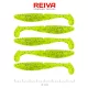 Reiva Zander Power Shad 8cm 3,18gr 5buc/pachet (Flitter Verde Fluo II.) Nălucă de plastic