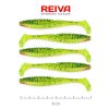 Reiva Zander Power Shad 8cm 3,18gr 5buc/pachet (Flitter Verde-Portocaliu) Nălucă de plastic