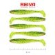 Reiva Zander Power Shad 8cm 3,18gr 5buc/pachet (Flitter Verde-Portocaliu) Nălucă de plastic