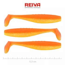   Reiva Flat Minnow Shad 12,5cm Shiny Orange Momeală Plastică 3 bucăți