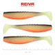 Reiva Flat Minnow shad 12,5cm 3buc/pachet (Negru-Alb-Portocaliu) Nalucă de plastic
