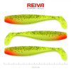 Reiva Flat Minnow shad 12,5cm 3buc/pachet (Verde-Roșu cu sclipici) Nalucă de plastic