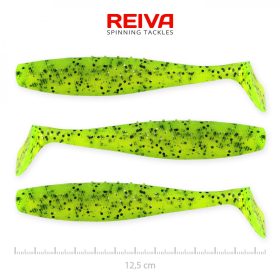   Reiva Flat Minnow shad 12,5cm 3buc/pachet (Verde cu sclipici) Nalucă de plastic