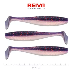   Reiva Flat Minnow Shad 12,5cm Purple Pearl Momeală plastic 3buc