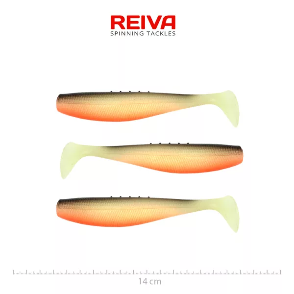 Reiva Flat Minnow Shad UV Roach 14cm Plasztik Csali 3db