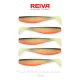 Reiva Flat Minnow shad 7,5cm 5buc/pachet (Negru-Alb-Portocaliu) Nalucă de plastic
