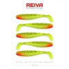 Reiva Flat Minnow shad 7,5cm 5buc/pachet (Verde-Roșu cu sclipici) Nalucă de plastic