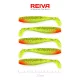 Reiva Flat Minnow shad 7,5cm 5buc/pachet (Verde-Roșu cu sclipici) Nalucă de plastic