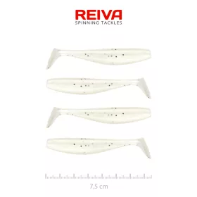 Reiva Flat Minnow Shad 7,5cm Pearl Dot Momeală plastic 4buc
