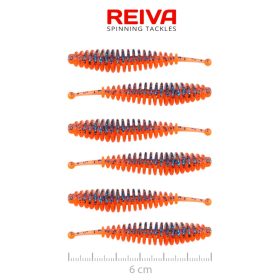   Reiva Tiny Worm Orange Disco 6cm Momeală Plastică 6 bucăți