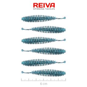   Reiva Tiny Worm Blue Shiner 6cm Momeală Plastică 6 bucăți