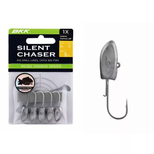 BKK Silent Chaser Microjig -  Harpax Darting LRF 6#, 2.5g, 5 buc/pachet Cap jig