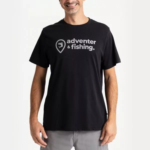 Adventer & Fishing Negru M Tricou cu mânecă scurtă