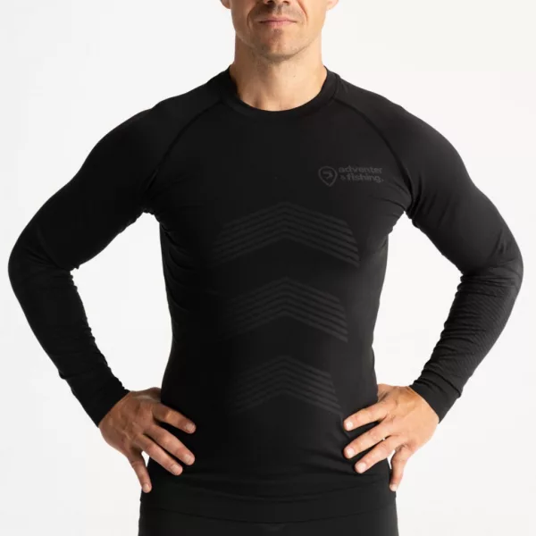 Bluză termoizolantă Adventer Fishing Undershirt Steel-Black Mărimea XS-S