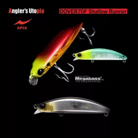   Apia Dover 70F Alergător de adâncime mică 70mm 8,5gr 13 Negru Argintiu Wobbler