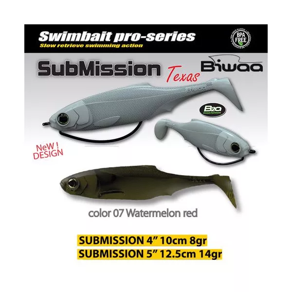 Biwaa Submission 10cm 07 Watermelon Red Gumihal 4db