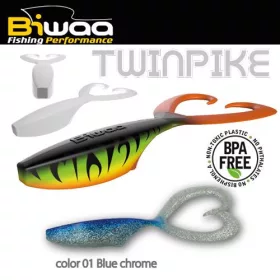 Biwaa Twinpike 15cm 24gr 01 BlueChrome Gumihal 3db