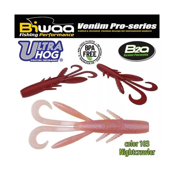 Biwaa Ultra Hog 10cm 103 Nightcrawler Gumi Műcsali 8db