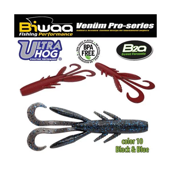 Biwaa Ultra Hog 10cm 10 Black & Blue Gumi Műcsali 8db
