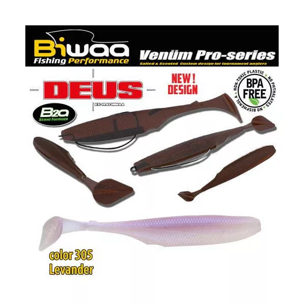 Biwaa Deus 10cm 305 Levander Momeală plastică 7 buc.