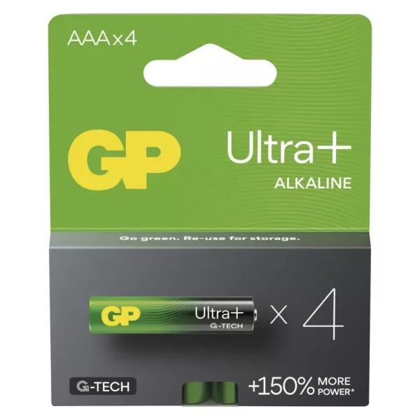GP Baterie Alcalină Ultra Plus AAA 1,5V 4buc/blister