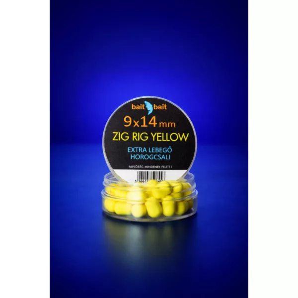 BaitBait Sárga 9x14mm Zig Rig Extra Lebegő Horogcsali 20gr