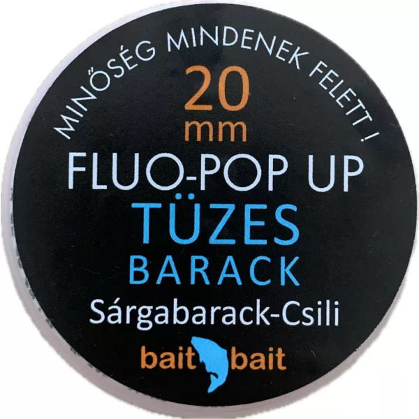 BaitBait Tüzes Barack Fluo Pop Up Boilies 20mm 50gr