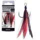 BKK Feathered Spear-21 SS 8 Cu ochi, Cu barbă Roșu-Negru Ancoră 3 buc