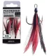 BKK Feathered Spear-21 SS 5 Cu ochi, Cu barbă Roșu-Negru Ancoră 3 buc