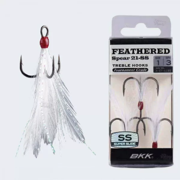 BKK Feathered Spear-21 SS 6 Cu ochi, Cu barbă Alb Ancoră 3 buc