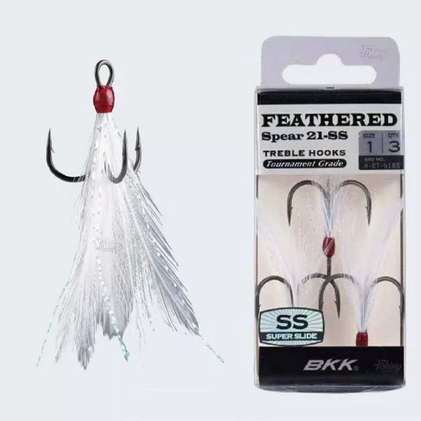 BKK Feathered Spear-21 SS 4 Cu Ochet, Cu Barbi Alb Ancoră 3buc
