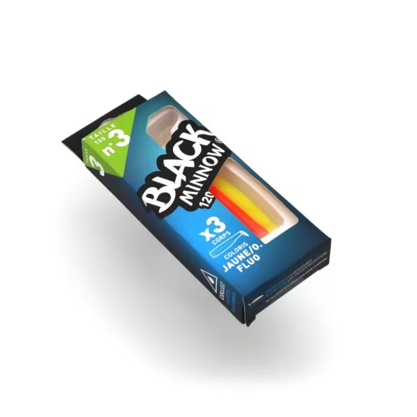 FIIISH 3 buc. corp Black Minnow de 120mm - culoare Portocaliu/Galben Nălucă de plastic